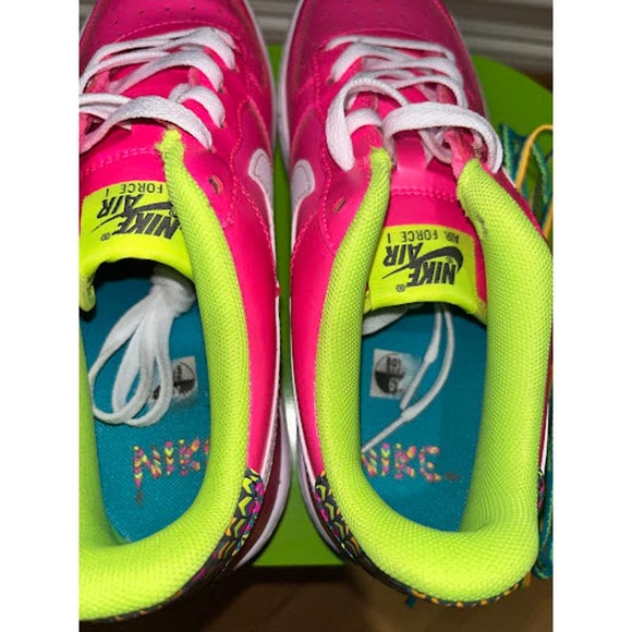 Nike Air Force 1 Low Pink Volt Aqua (GS) 6y - Picture 5 of 8